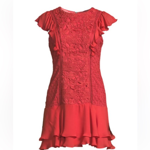 Parker Bennet Round-Neck Lace-Guipure‎ Dress - Picture 1 of 10
